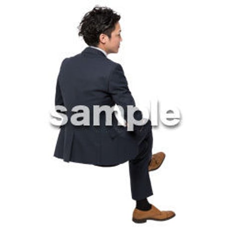 Cutout People　座る　男性　LL_004