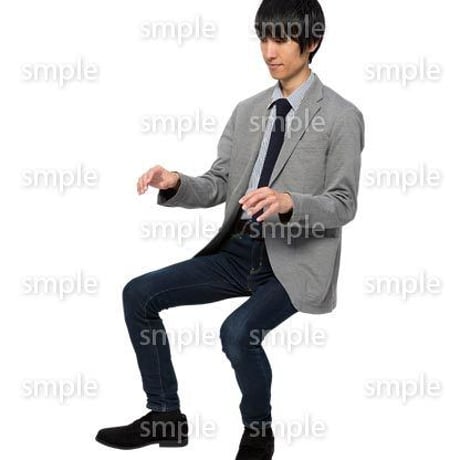 Cutout People　座る　男性　LL_232