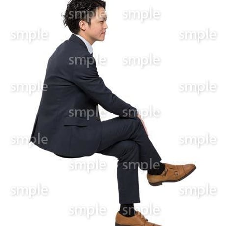 Cutout People　座る　男性　LL_003