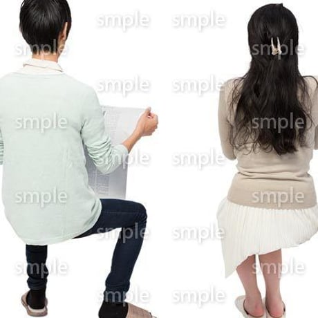 Cutout People　アットホーム　座る　II_415
