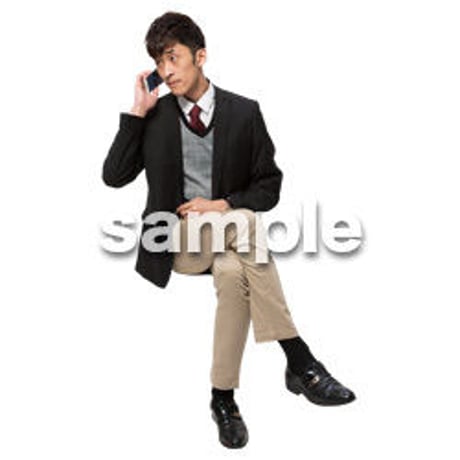 Cutout People　座る　男性　LL_056