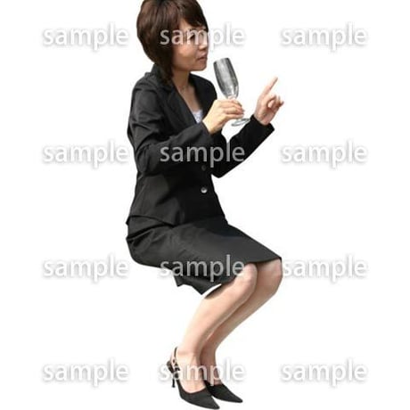 人物切抜き素材　座る人編　H_366