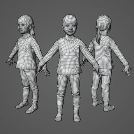 3D人モデルAポーズ　245_Emi
