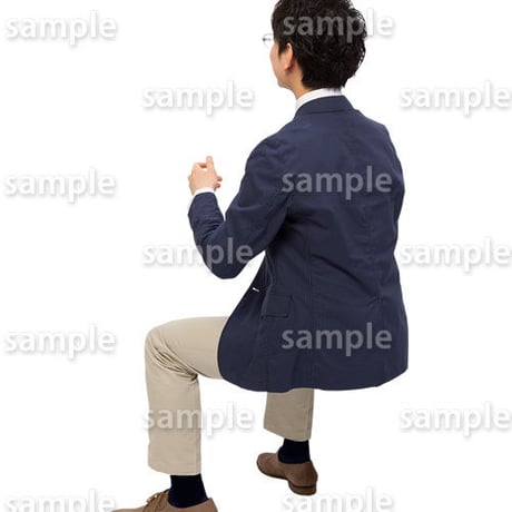 人物切抜きセット☆座る男性　1_set175