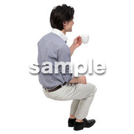 Cutout People　座る　男性　LL_264