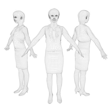 3D人モデルAポーズ　030_Aya
