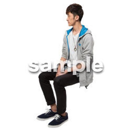 Cutout People　座る　男性　LL_407