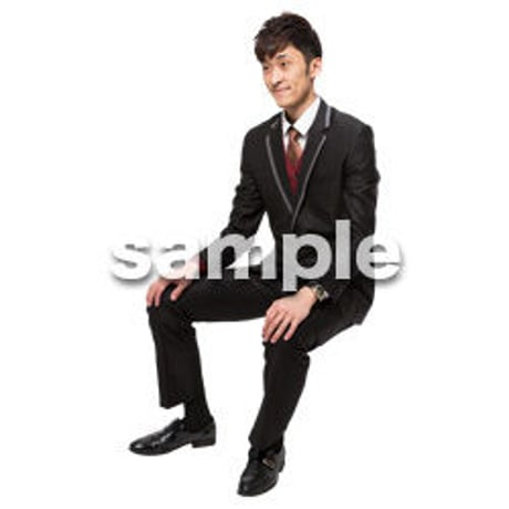 Cutout People　座る　男性　LL_022