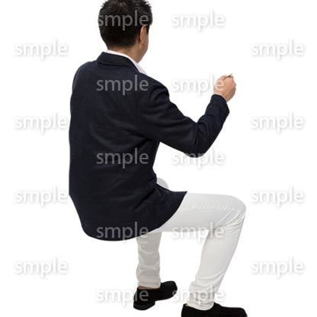 Cutout People　座る　男性　LL_075
