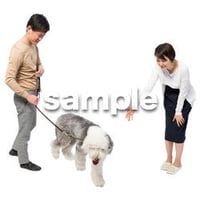 Cutout People　犬の散歩　II_488