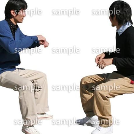 人物切抜き素材　座る人編　H_061