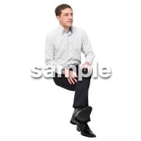 Cutout People　座る　外国人男性　LL_581