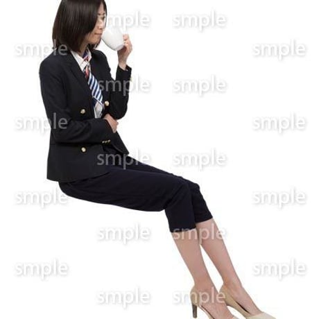 Cutout People　座る女性　KK_008