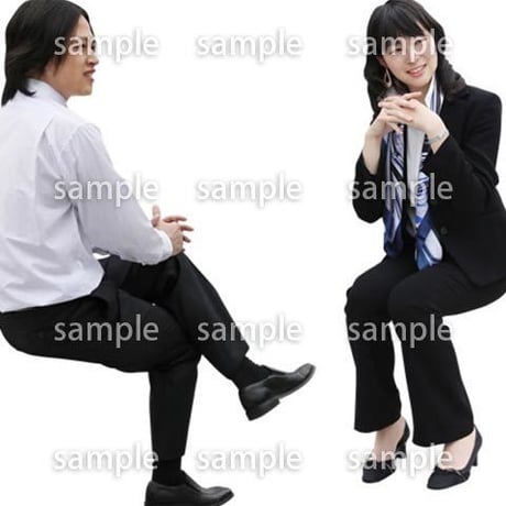 人物切抜き素材　座る人Ⅱ編　Q_012