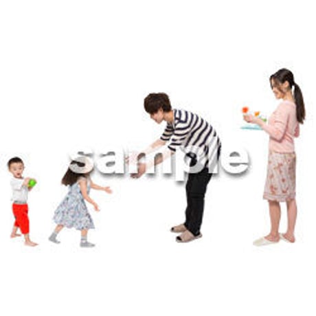 Cutout People　4人家族　II_343