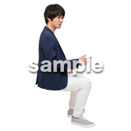 Cutout People　座る　男性　LL_199