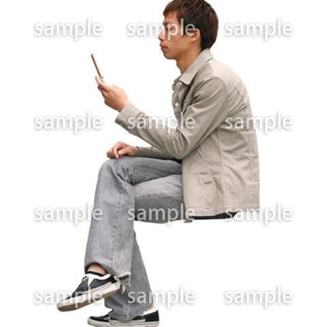 人物切抜き素材　座る人編　H_245