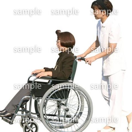 人物切抜き素材　医療・シニア車椅子編　D_256