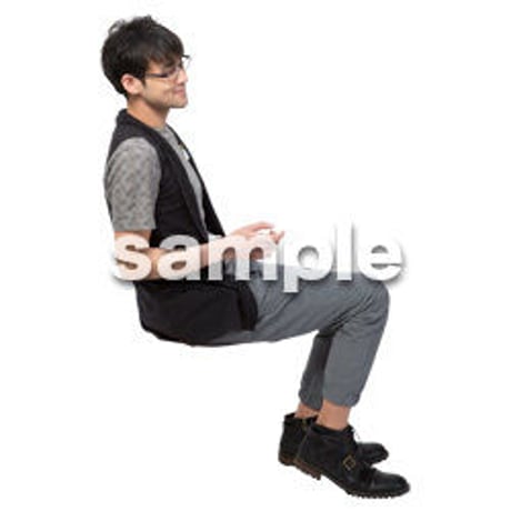 Cutout People　座る　男性　LL_474