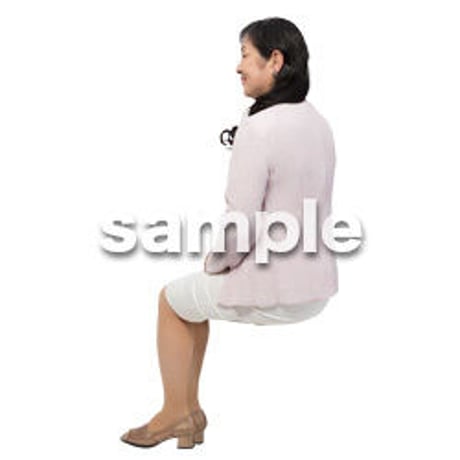 Cutout People　座る女性　KK_429