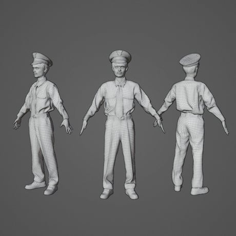 3D人モデルAポーズ　155_Toshi