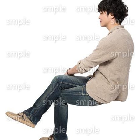 Cutout People　座る　男性　LL_298
