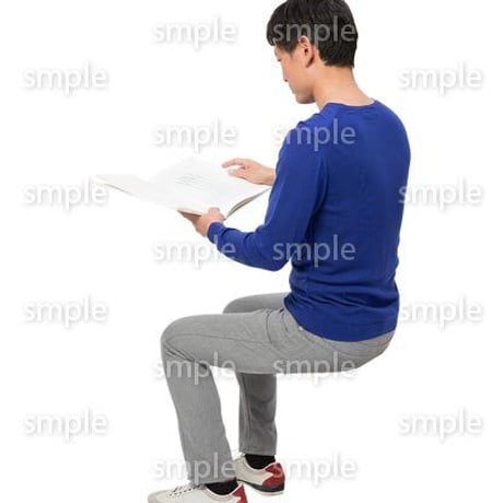 Cutout People　座る　男性　LL_385