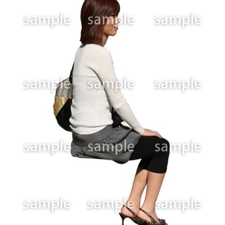 人物切抜き素材　座る人編　H_474