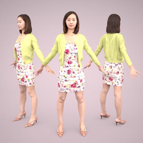 3D人モデルAポーズ　094_Aya
