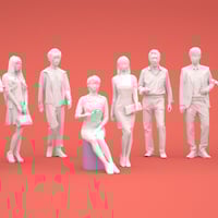 LOWポリゴン-3D人物10体セット  [Posed]  004
