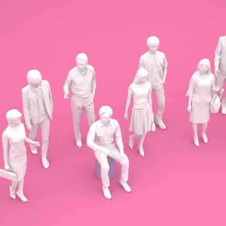 LOWポリゴン-3D人物10体セット  [Posed]  001