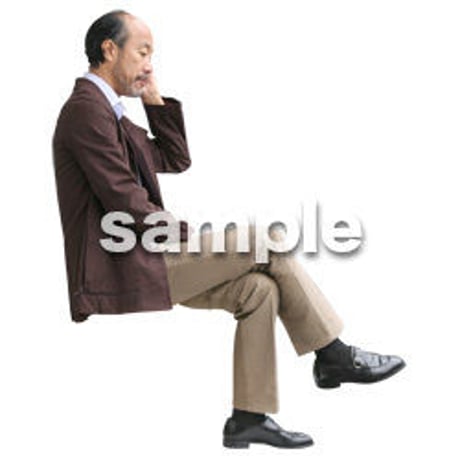 人物切抜き素材　座る人編　H_270