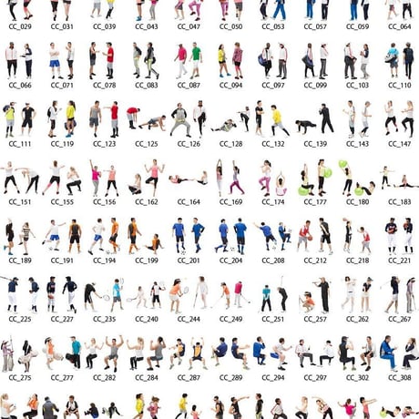 100個セット★人物切抜き素材-スポーツ　1k015