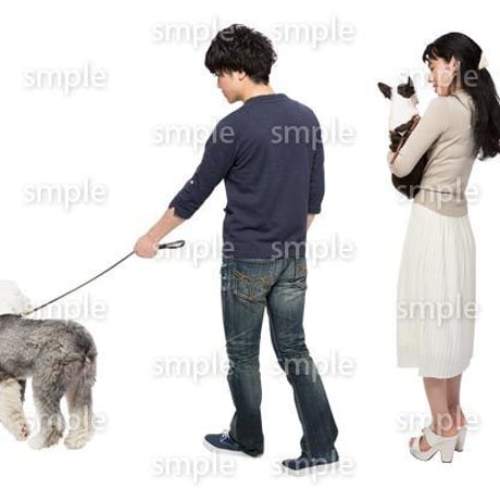Cutout People　犬の散歩　II_479