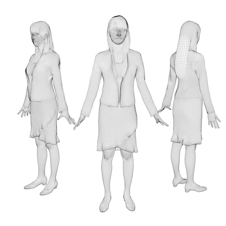 3D人モデルAポーズ　002_Rika