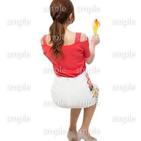 Cutout People　座る女性　KK_390