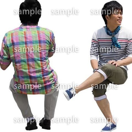 人物切抜き素材　座る人Ⅱ編　Q_072