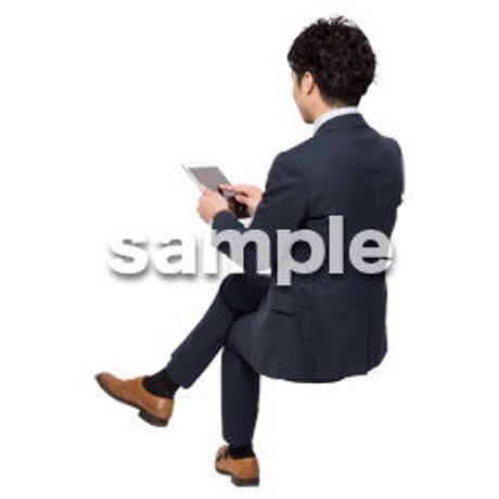 Cutout People　座る　男性　LL_010
