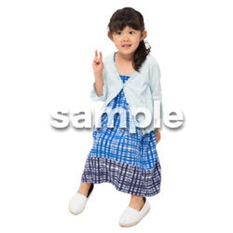 Cutout People　座る　子供　KK_486