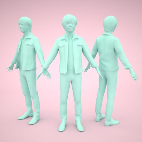 3D人モデルAポーズ　088_Ren