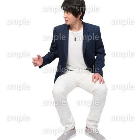Cutout People　座る　男性　LL_196