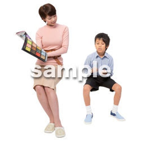 Cutout People　アットホーム　座る　II_376