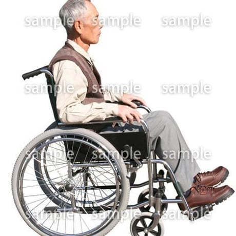 人物切抜き素材　医療・シニア車椅子編　D_269