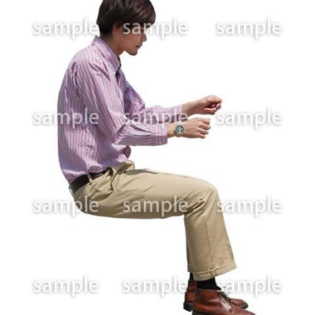 人物切抜き素材　座る人Ⅱ編　Q_497
