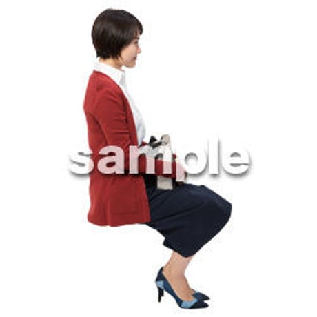 Cutout People　座る女性　KK_273