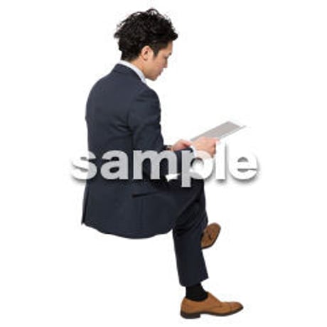 Cutout People　座る　男性　LL_009