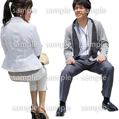 人物切抜き素材　座る人Ⅱ編　Q_020