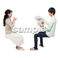 Cutout People　アットホーム　座る　II_413