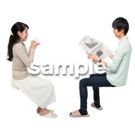 Cutout People　アットホーム　座る　II_413