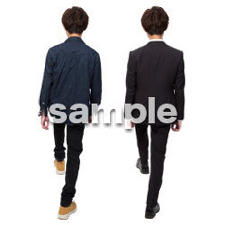 Cutout People　階段を上る動作　JJ_450